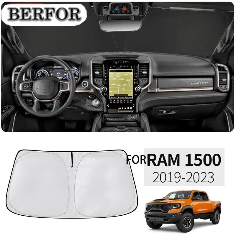 JQS4  For Dodge Ram 1500 2019-2023 Car Styling Nano-Insulat Windshield Sunshade Front Window Sun Shade Visor Auto Interior Accessories