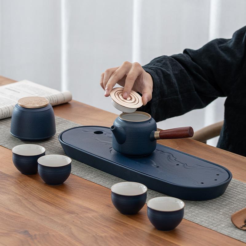 Ceramic Kung Fu Tea Set Household Dry Brewing Tea Tray Business Banking Corporate Activities High-end Gifts