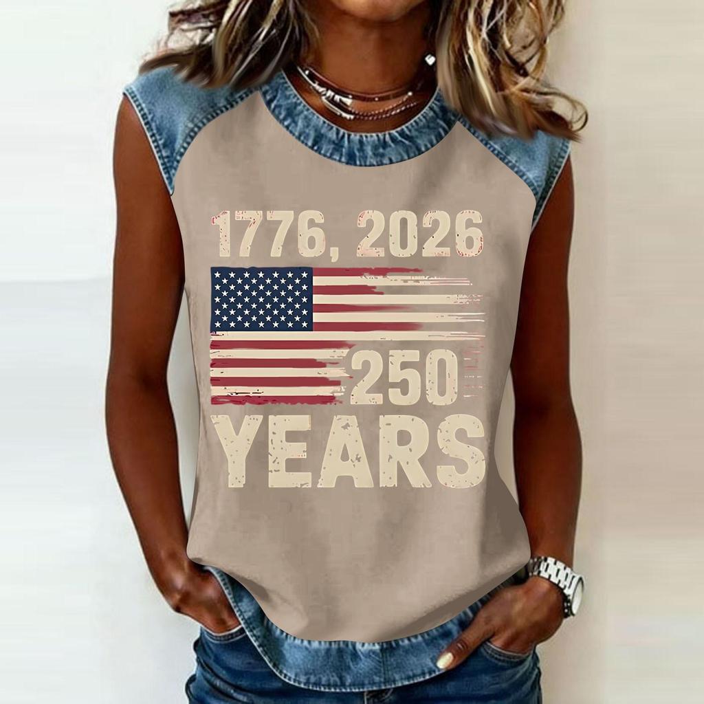 Women's Casual Round Neck Pullover Printed T-Shirt Top