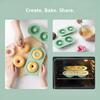 2 Cavity Heart Round Lace Grooved Baking Mousse Cake Pudding Dessert Chocolate French Pastry Silicone Molds