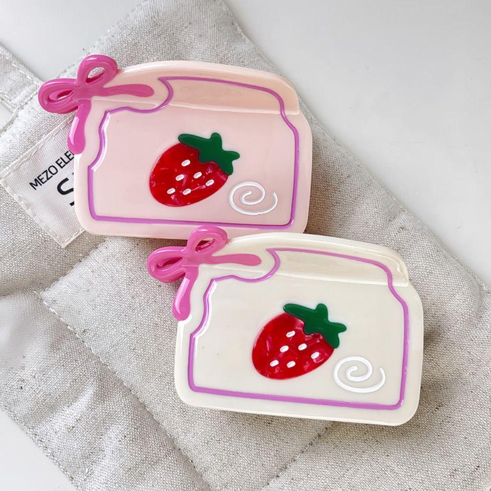 Sweet Cartoon Hair Claw Cute Acetic Acid Shark Clip Kawaii Strawberry Grab Clamps  Travel