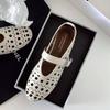 Height Increase Hollow Hole Ballet Single Shoes Women's 2025 Spring and Summer New French Small Sandals Round Head Mary Jane Shoes