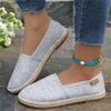 2024 New  Women's Contrast Paneled Footwear Flat Canvas Shoes Hemp Lazy Flats for Women