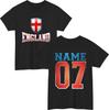 Personalised England Football Sports TShirt Custom Name Number Soccer Tee