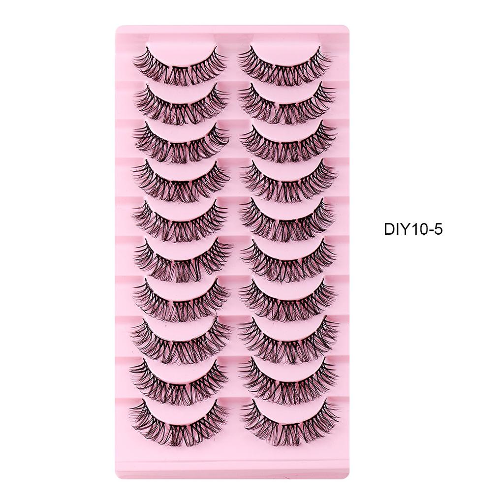 10 Pairs Of Chemical Fiber Segmented False Eyelashes Curled And Dense To Simulate Natural Eyelashes