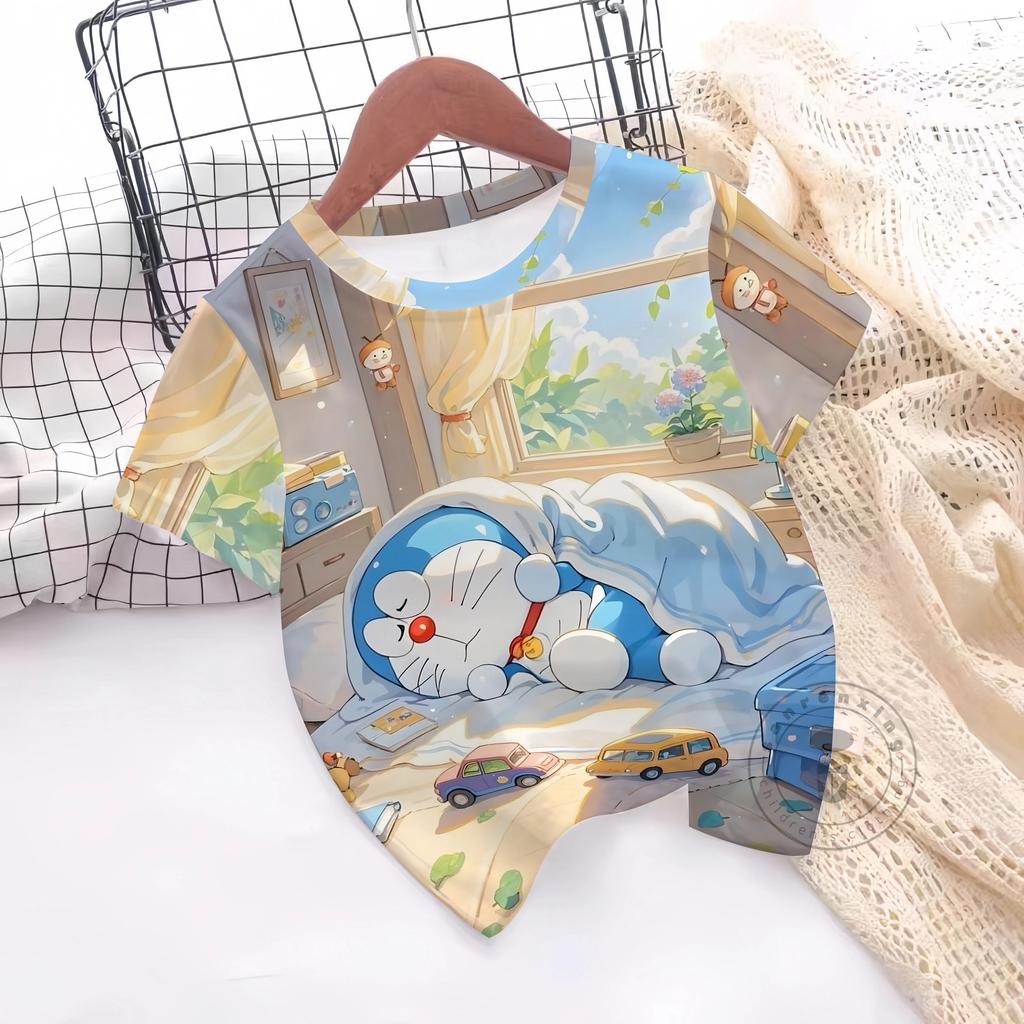 Summer Doraemon 3D Printe Children's Tops Teenagers From T-Shirts For Boys Girls Kids Clothes Short Sleeve