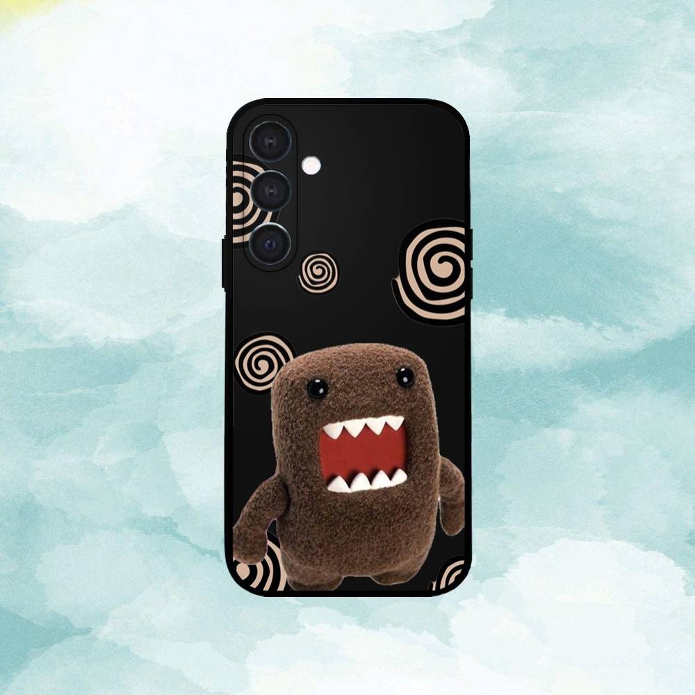 Cute Domo-kun Phone Case For Samsung A73,72,71,53,52,51,22,91,80, Soft Black Cover