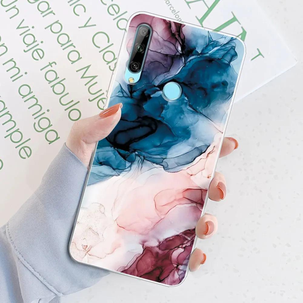 For Huawei Honor 9X Case Honor 9X STK-LX1 6.59" Watercolor Marble Transparent Cases For Honor9X Cover Honor 9 X Silicone Bumper