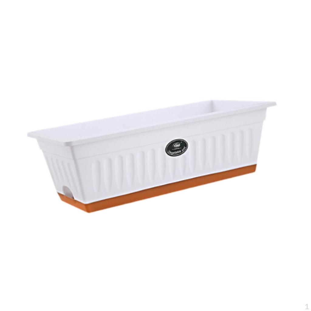 Flower Window Box Vegetable Planter Rectangle 50x19x16cm Windowsill with Drainage Holes for