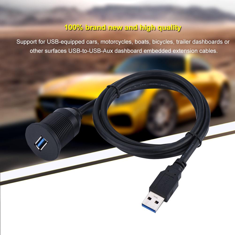 

USB 3.0 Mount CableUSB Extension Flush, Dash, Panel Mount Cable, for Car, Boat, Motorcycle (1M)
