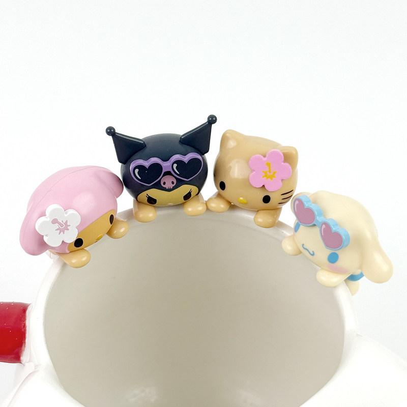 New Product In Stock Swimsuit Cup Hangers Second Batch Of Blind Boxes Black Leather Kt Cat And Cinnamon Dog Cups Decorations