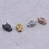 5 Pcs/lot Long Leopard Head Micro Inlaid Zircon Accessories Bracelet Hand String DIY Beads for Jewelry Making Supplies Wholesale
