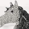 Horse Head Brooch Sparkling Alloy Animal Lapel Pin Rhinestone Inlaid Horse Brooch Clothes Accessory for Men Women Horse Lover Gift
