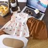 Short Sleeve Toddler Girl Outfit Summer Cotton Twopiece Set For Kids