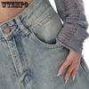Vintage High Waist Slim Women’s Jeans New American Style Simple Fashion Female Cotton Denim Wide Leg Pants Office Ladies
