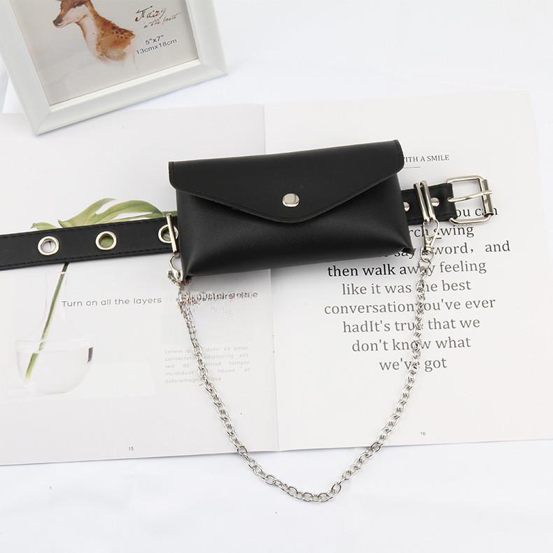 Bag Square Chain Belt Without Punching Square Buckle Suitable For Both Women Men