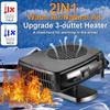 200W 360° Car Heater 12V DC Heating Cooling Fan Windshield Defroster Demister