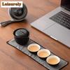 Zen Black Pottery Mountain Travel Tea Set Kit Luxury Set of Cups 1 Pot 3 Cups Tea Brewing Camping Portable Handbag Accessories
