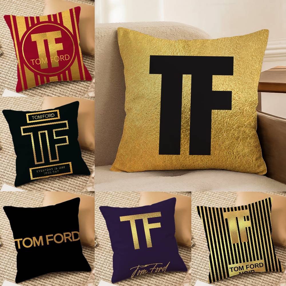 Luxury T-Tom F-Ford Pillow Case Anti-dustmite Pillowcase Invisible Zipper Silky Sofa Cushion Cover