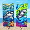 Handtuch Textil Bademantel Cartoon Strand Schnelltrocknend Leicht Kunst Hai Tragbar Camping Schwimmbad Reise
