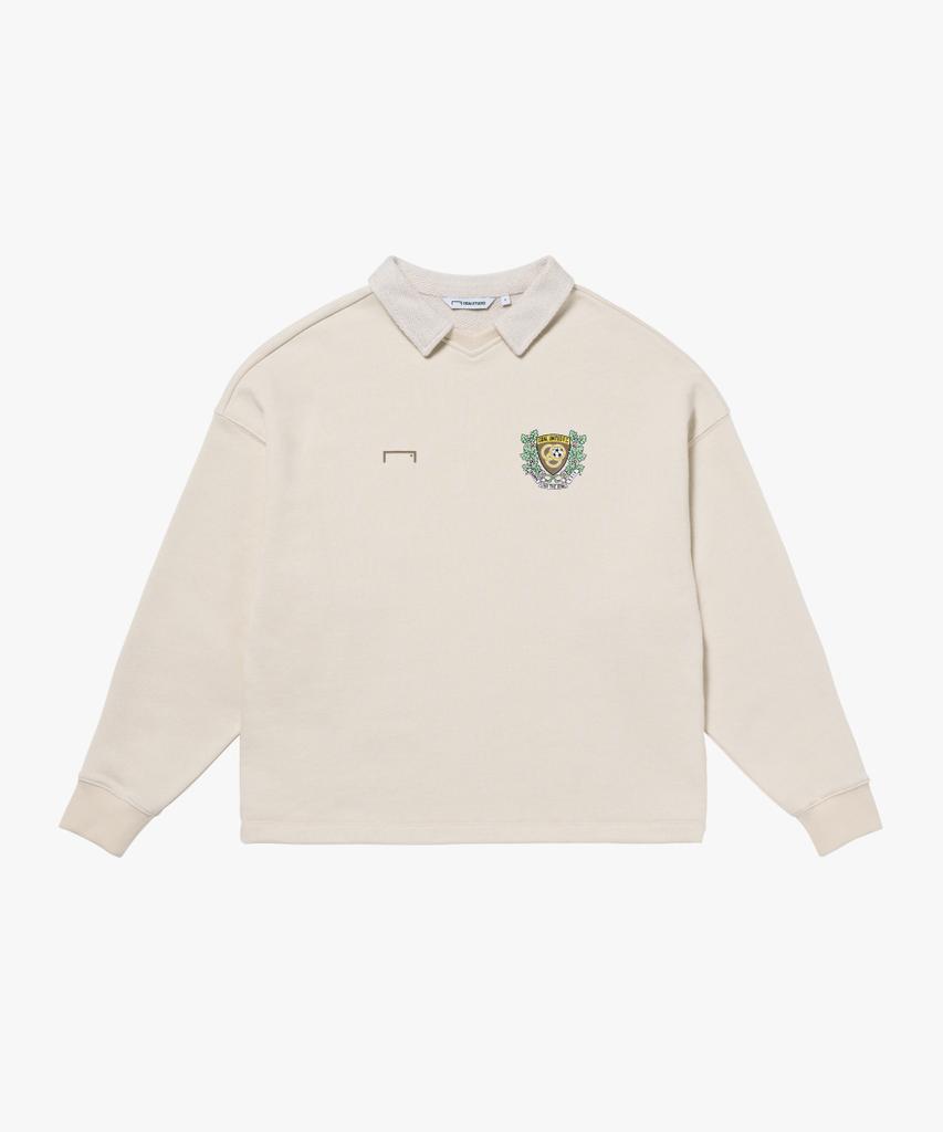 GOALSTUDIO Emblem Over Fit Collared Sweat-Oatmeal
