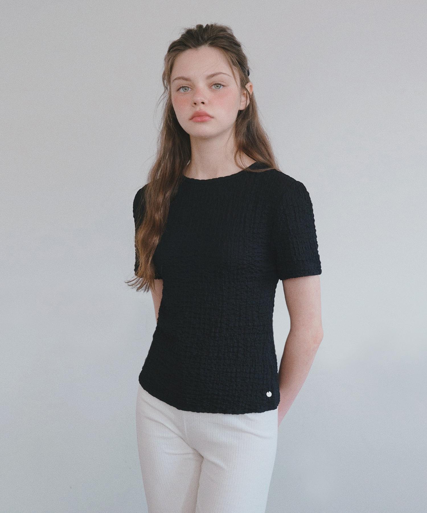 Hane Crinkle Soft Blouse_Black Ink S