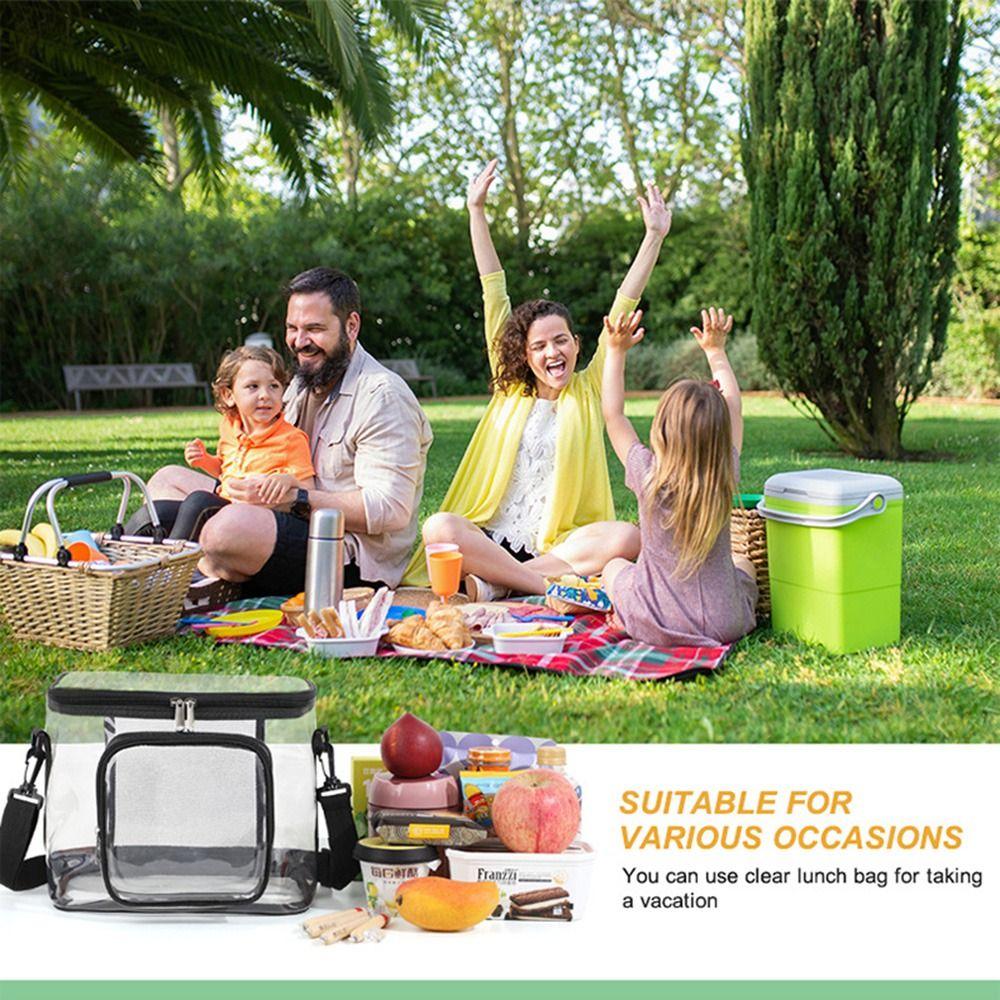 Zipper Lunch Bag Transparent Travel Storage Bag Toiletries Organizer Clear Beach Bag  Camping