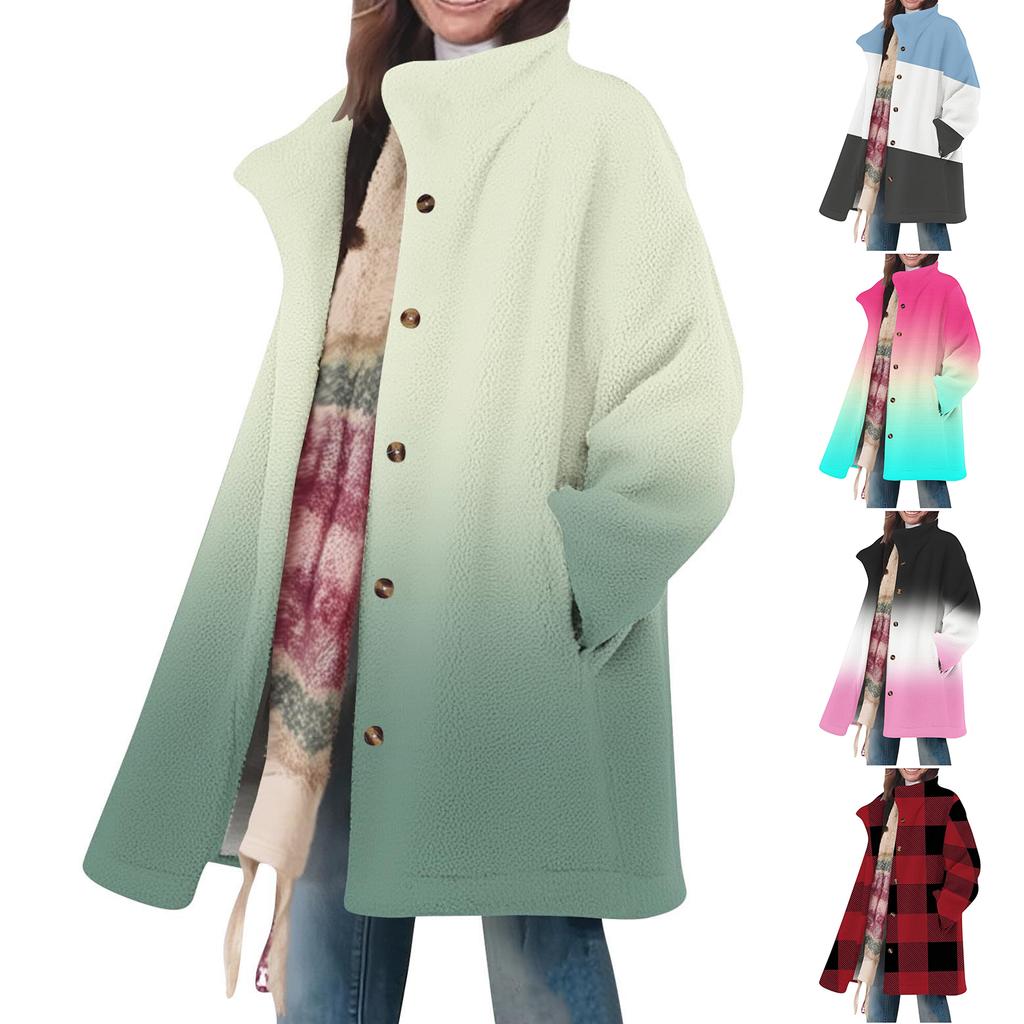 Women's Velvet Fashion Casual Long Sleeve Button Jacket