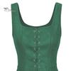 Weste für Damen mit Schnürung, Riemen, Renaissance, Vintage, quadratischer Ausschnitt, ärmellos, mittelalterlich, schmale Passform, einfarbig, Halloween, Cosplay, Performance-Oberteil