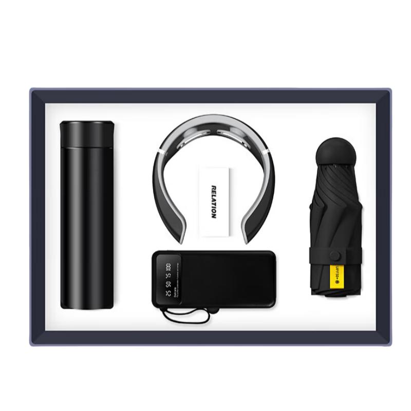 

Executive Business Gift Set: Power Bank, Neck Massager, Mug, Umbrella
