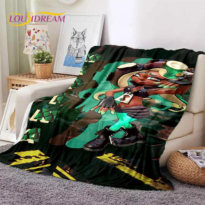 Splatoon3 PC Gamer Cartoon Game Soft Flannel Blanket for Beds Bedroom Sofa Picnic,Throw Blanket for Cover Outdoors Leisure Gift