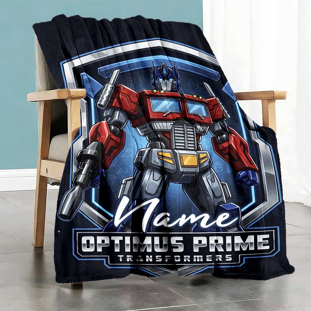 Love Transformers (11) Personalized Text Blanket Lightweight Personalized Blanket Durable Comfort Versatile for Nap Bed Office Home Decor