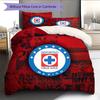 Cruz Azul Football Club Pattern Bedding Home Decoration Birthday Gift (1 * Duvet Cover + 2 * Pillowcase, Without Core)
