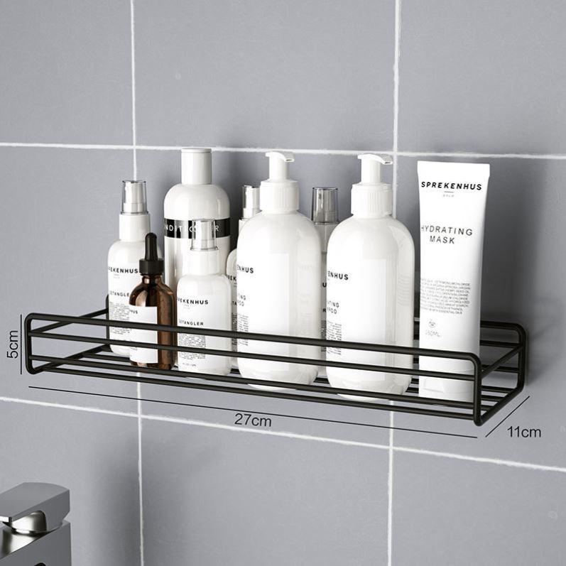 Wall-Mounted Bathroom Storage Rack - Punch-Free, Space-Saving Solution for Toiletries and Cosmetics