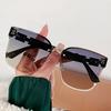 1PCS New High-end Trendy Sunglasses Metal Frameless Sliced Women's Fashionable UV Resistant Sunglasses
