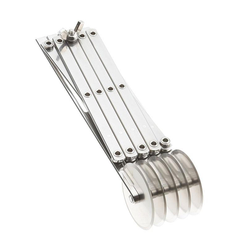 3/5/7 Räder Pizzamesser, faltbarer Pizzaschneider, Edelstahlschaber, antihaftbeschichtet, rund