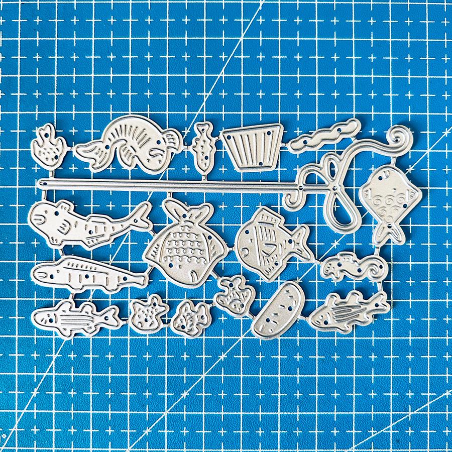 

Ocean Fish Shell Metal Cutting Dies Stencil for DIY Scrapbooking Photo Album Embossing Paper Cards Crafts Diecuts dies серебряный