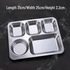 RuHan 201 Stainless Steel 5-Compartment Lunch Tray