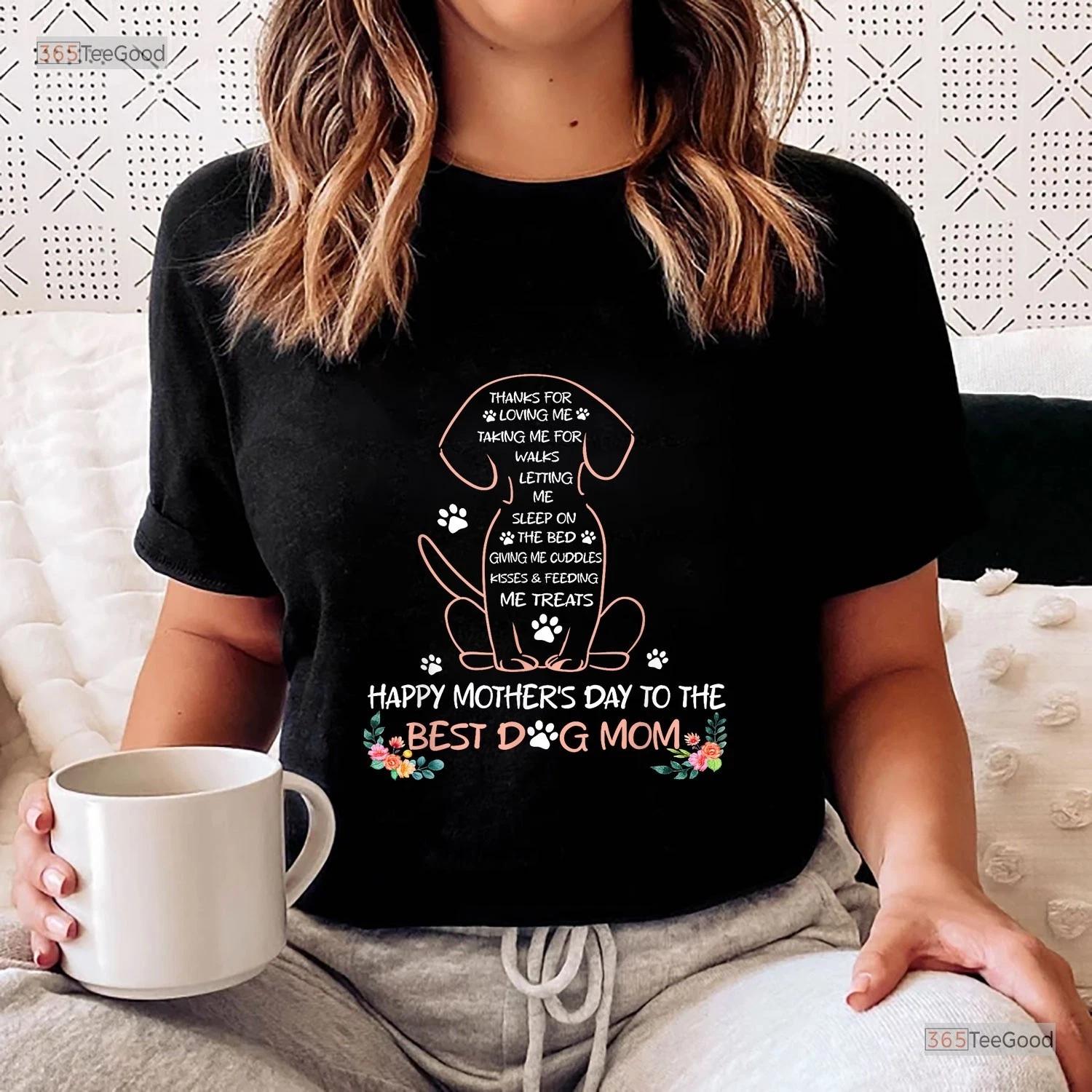 Best Dog Mom Shirt, Happy Mothers Day Dog Lover Tee For Women Pet Parent XL