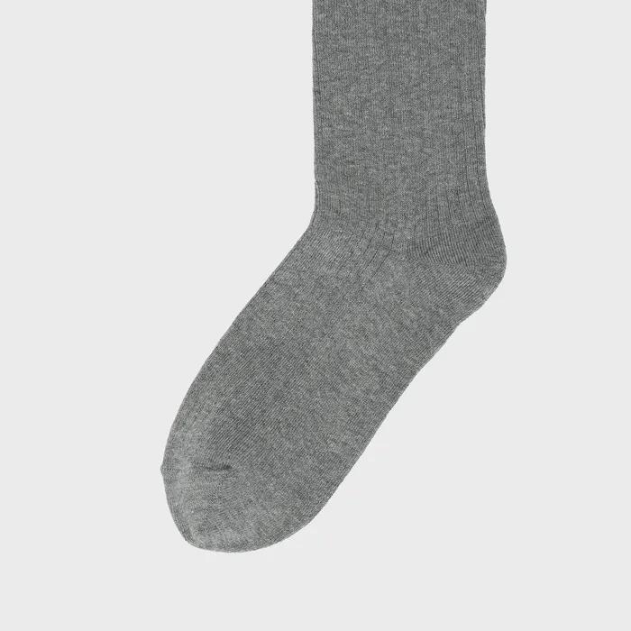 W Ribbed Over-the-Knee Socks (GRAY)
