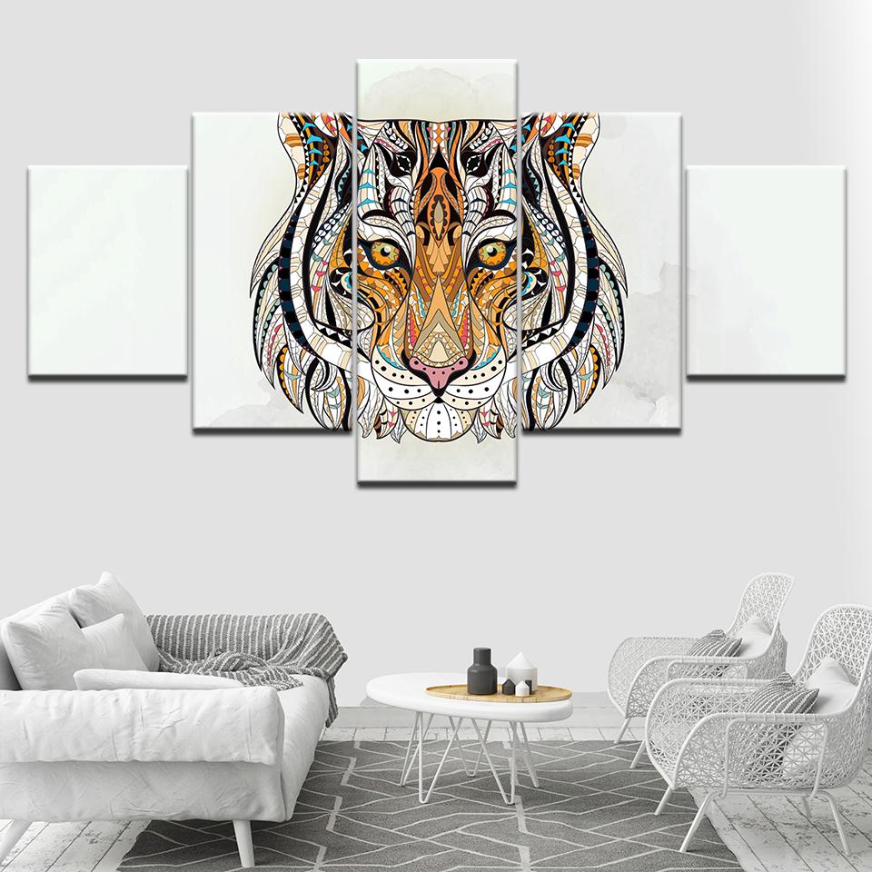 

Canvas Painting Indian tiger animal Wall Art Pictures 5 Pieces Modular Wallpapers Poster Print living room Home Decor 20x35 20x45 20x55cm