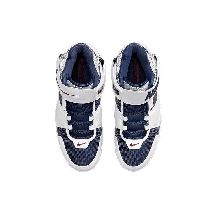 Nike Zoom LeBron 2 Retro USA 2022 Scarpe da Ginnastica da Uomo Bianco Blu Notte Scarlatto DR0826-100