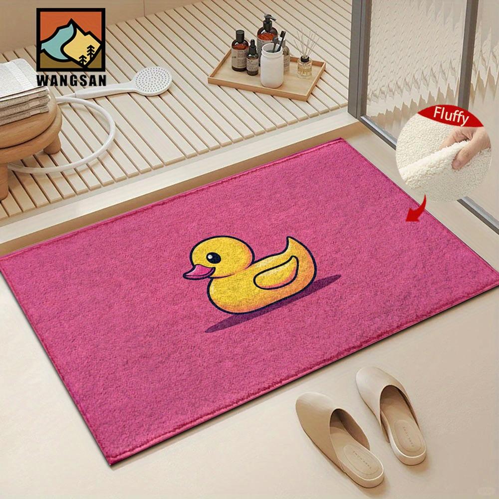 

VIKAMA Cartoon Yellow Duck Carpet Pink Doormat Absorbent Bathroom Rug Carpet For Live Room Rug For Bedroom Home Decor 40X60CM (1.3X2FT