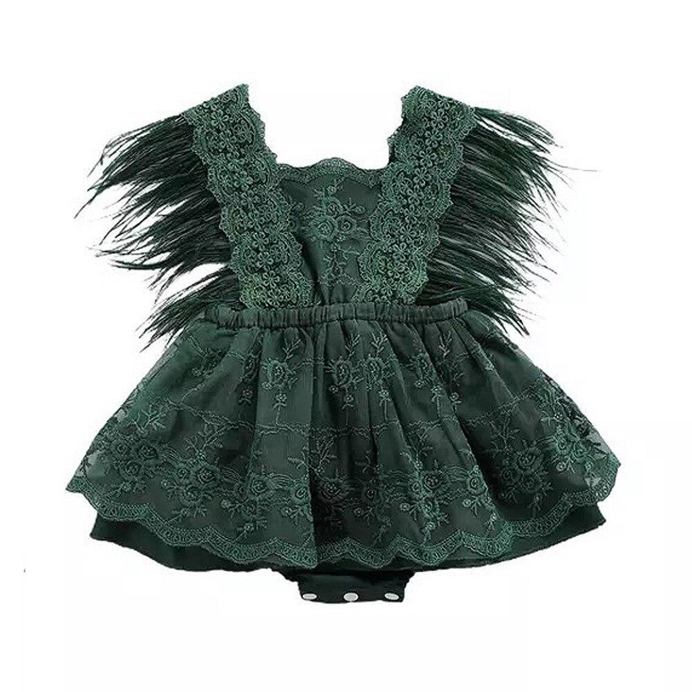 Baby Girl Lace Hem Romper Dress Tutu Playsuit Princess Dress