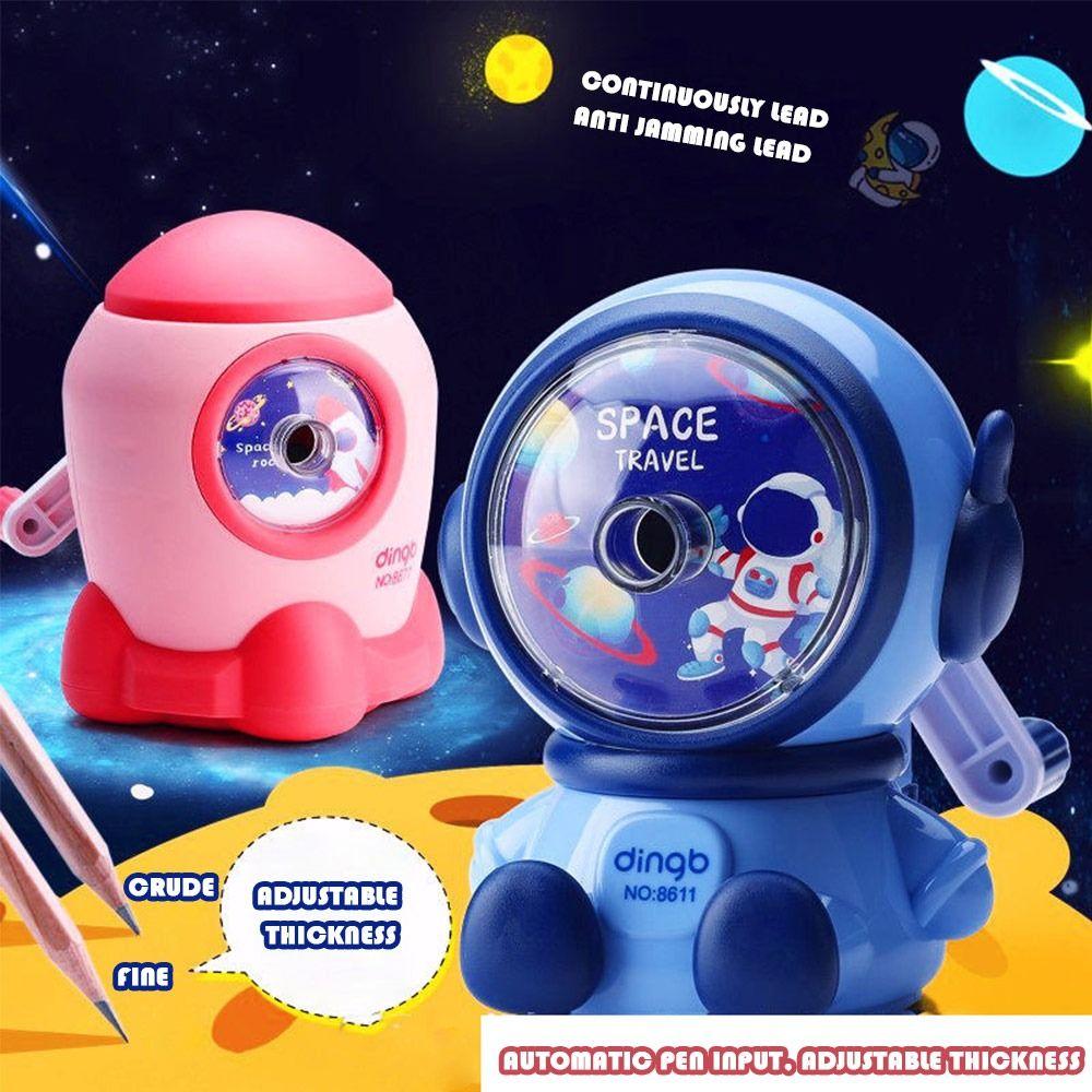 Funny Hand-cranked Astronaut Pencil Sharpener Cartoon Manual Car Sharpener Creative Students Stationery