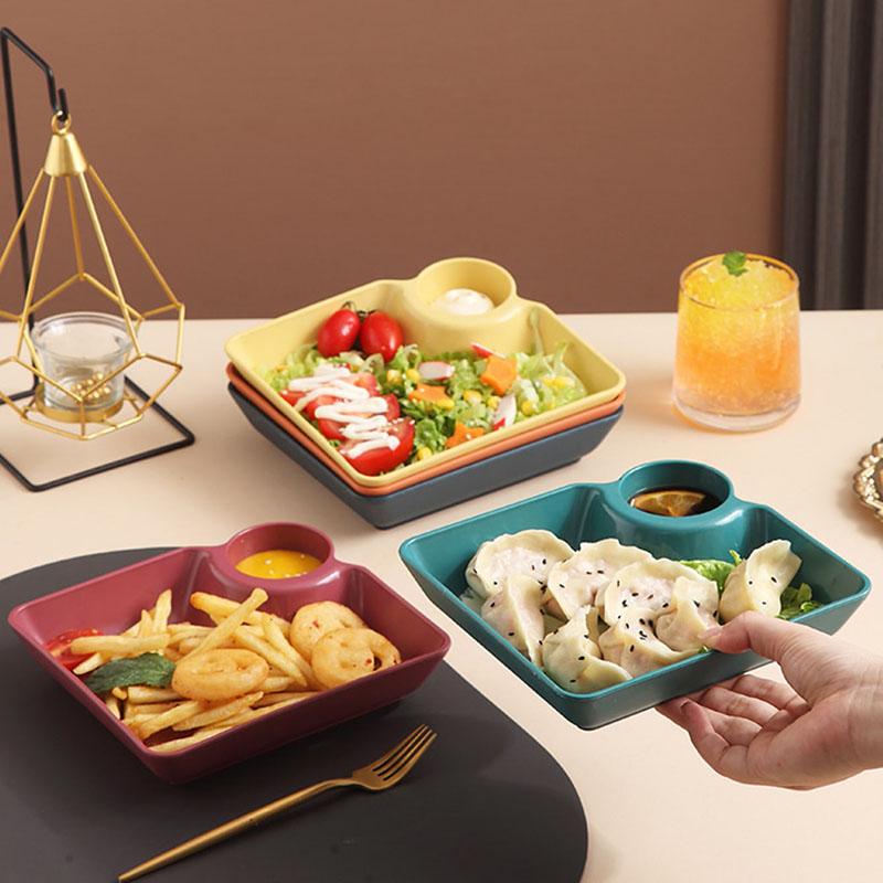 4 Stück Knödelgericht Dip-Schale, gebratenes Hähnchenplatte Zuhause kreative Plastikgeschirr Knödel