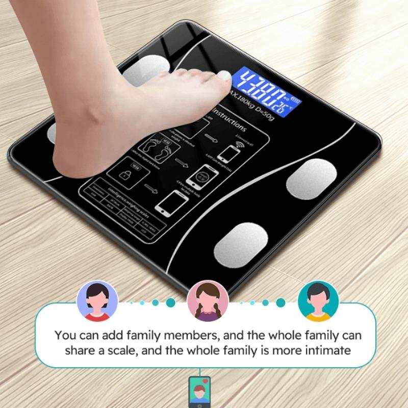 Smart Body Fat Scale with App - Digital Bathroom Weight Scale, Body Composition Analyzer with BMI, Muscle Mass, LED Display