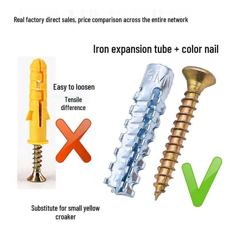 Metal Iron Expansion Screw: Replace Plastic Plugs with 6mm/8mm Serrated Self-Tapping Iron Expansion Plugs