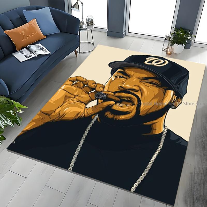 Tupac 2pac Rapper Eminem Hip Hop Rap God Art Rug for Bedroom Living Room Sofa Home Doormat Decor, Large Kids Non-slip Floor Mat