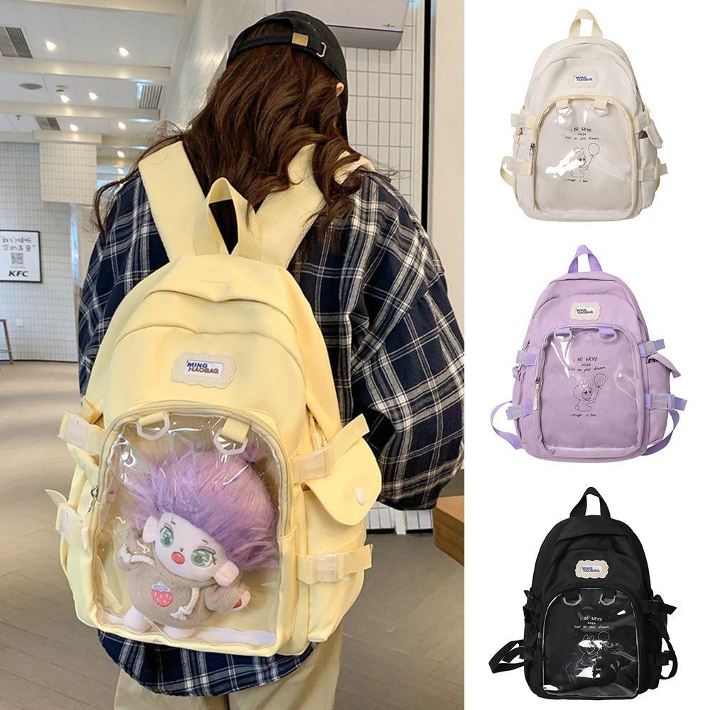 

Nylon Transparent Handbags PVC Satchels Bag New Design Shoulder Bag Teenage Girls чорний